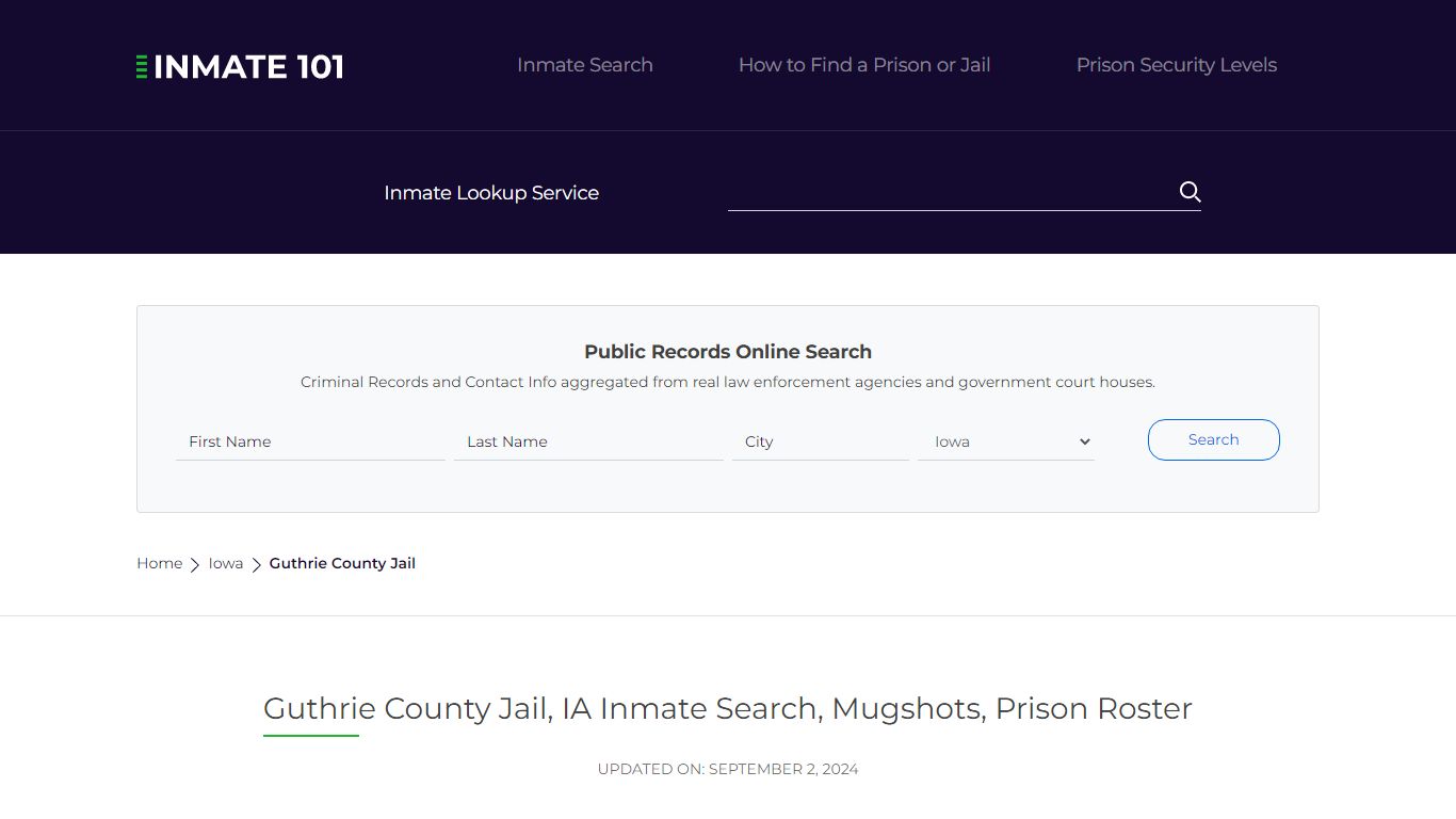 Guthrie County Jail, IA Inmate Search, Mugshots, Prison Roster